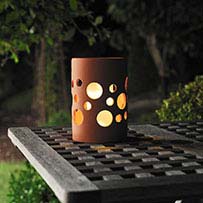 Terracotta Solar Ceramic Cylinder